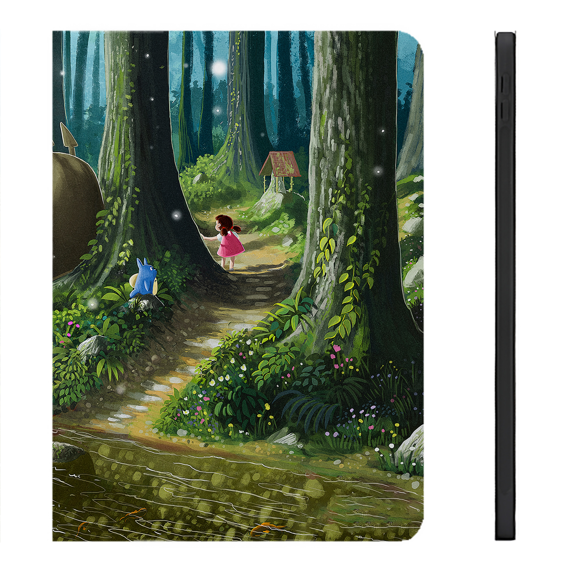 （画像用） となりのトトロ 草壁メイ 草壁サツキ My Neighbor Totoro Satsuki Kusakabe Mei Kusakabe IPadケース ペンホルダー付き ブックスタイルデザイン